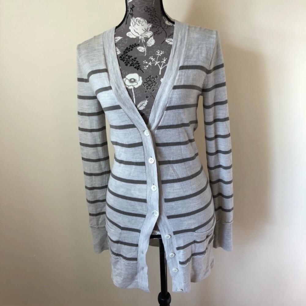 J Crew striped cardigan